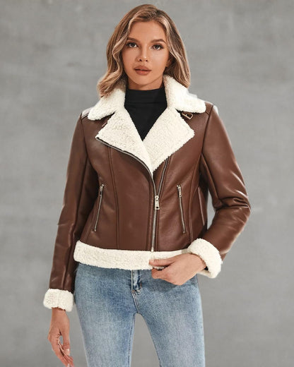 Faux Shearling Moto Jacket