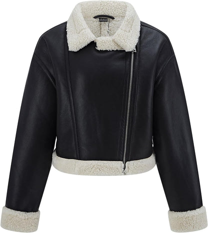 Faux Shearling Moto Jacket