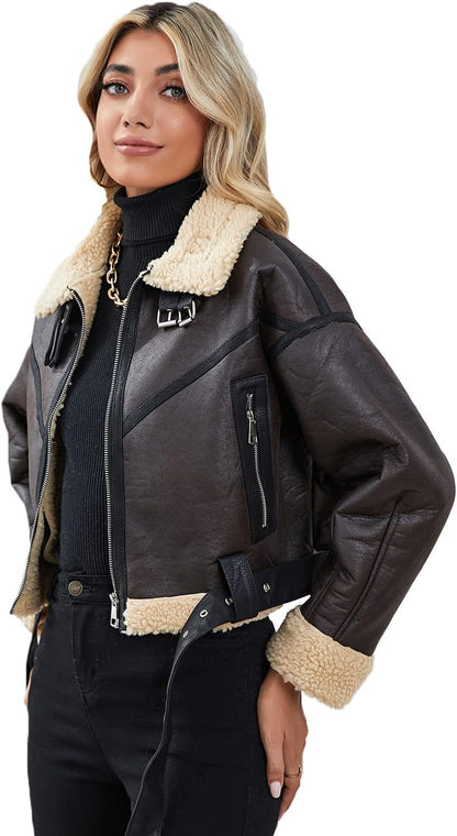 Faux Fur Aviator Jacket