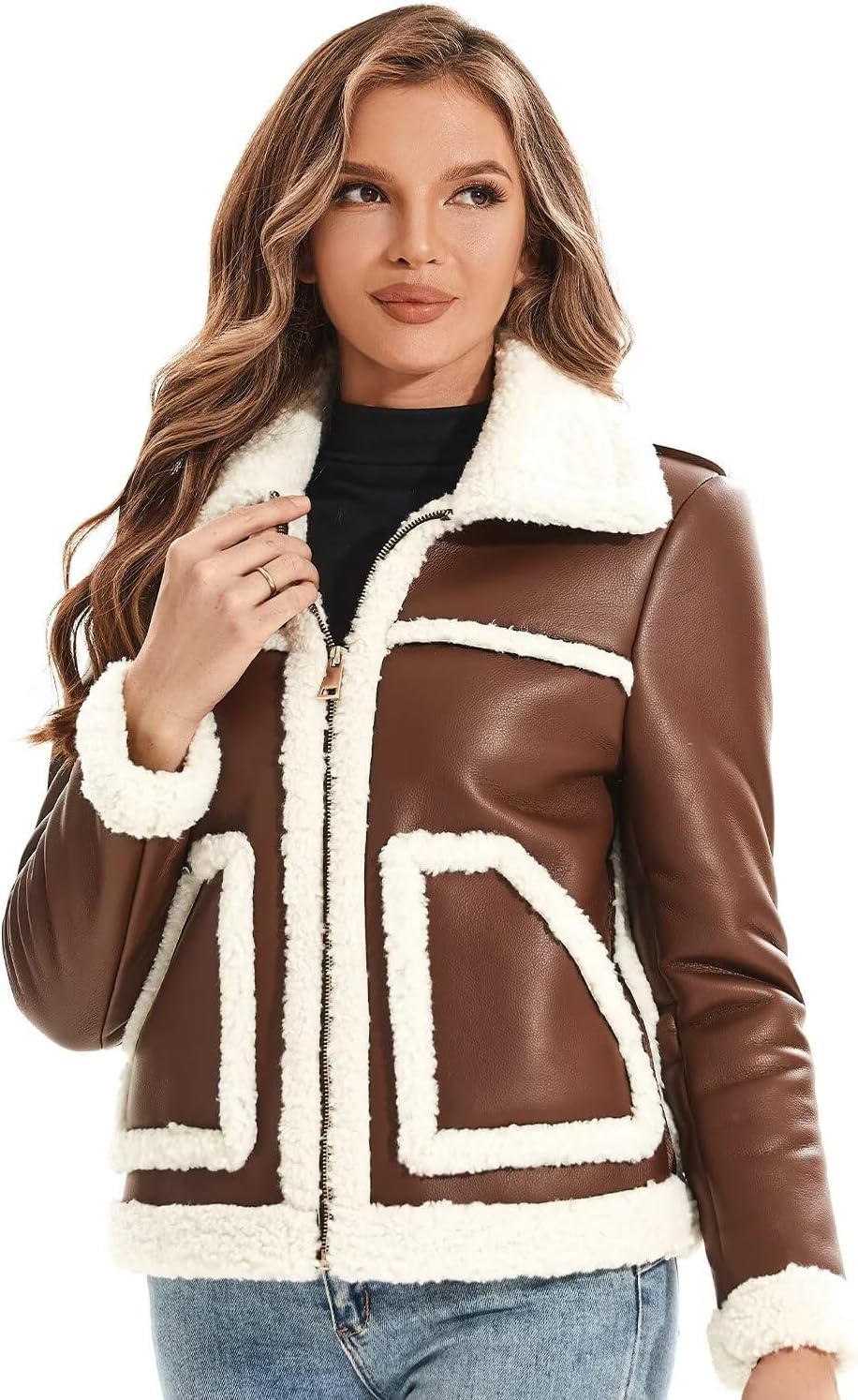 Faux Shearling Moto Jacket