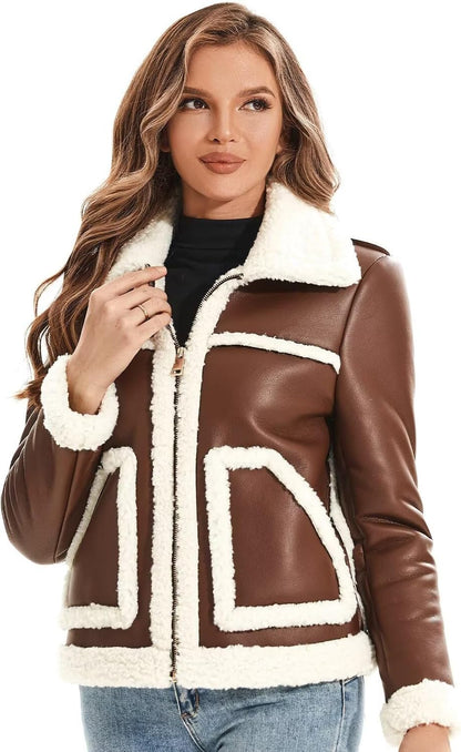 Faux Shearling Moto Jacket