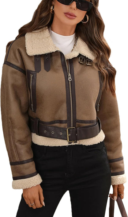 Faux Fur Aviator Jacket