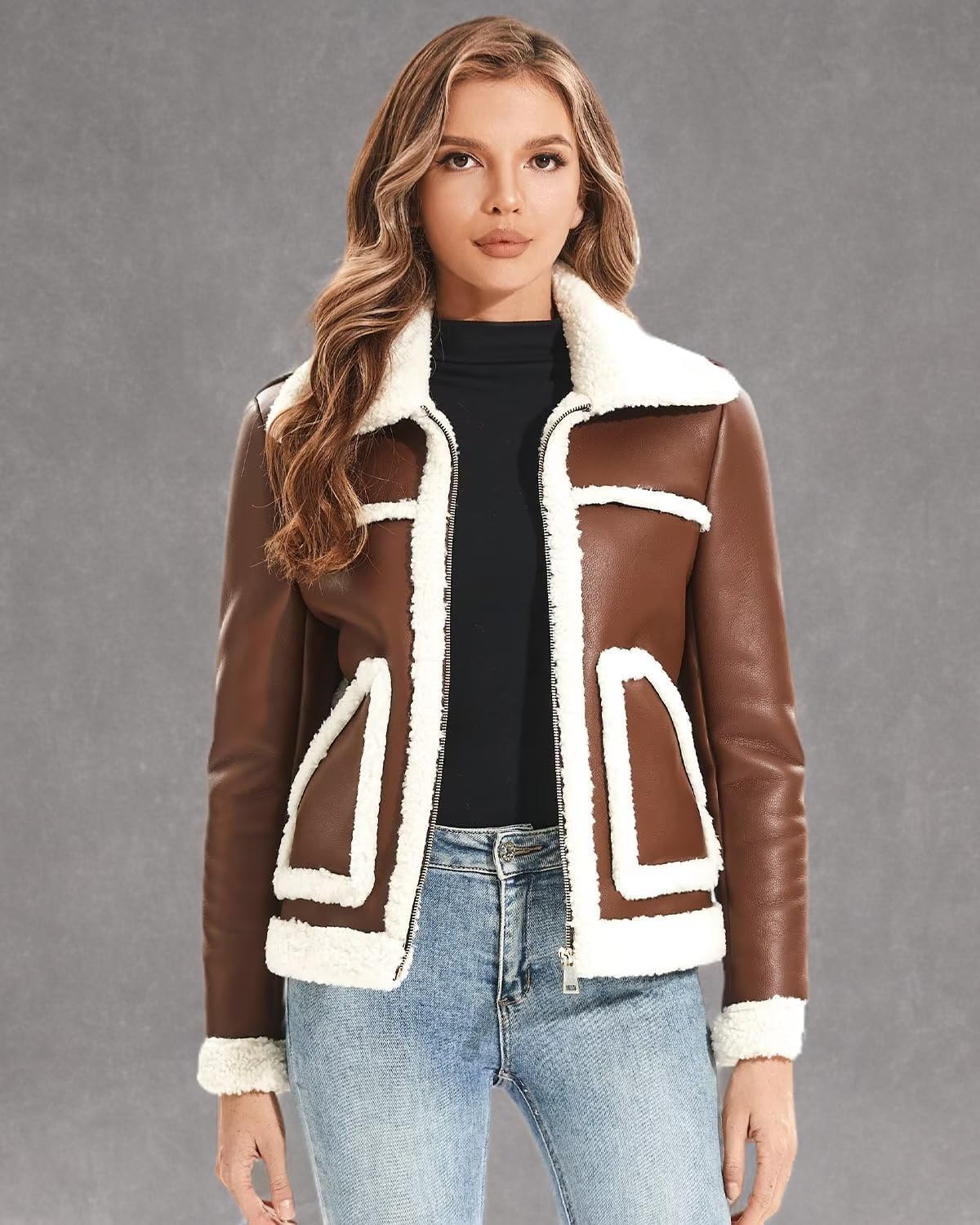 Faux Shearling Moto Jacket