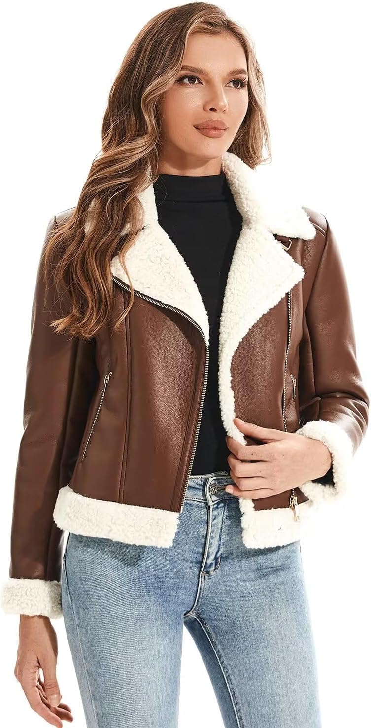 Faux Shearling Moto Jacket