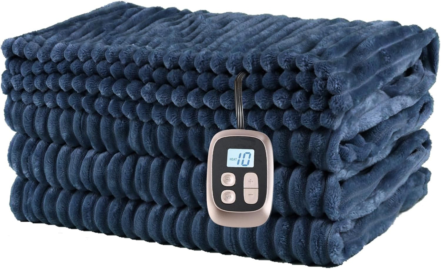 Ultra-Cozy Full-Size Electric Heated Blanket 72 x 84 in — Soft Flannel, Auto-Off (1–10 hrs), 6 Heat Settings, Machine Washable, Dark Grey