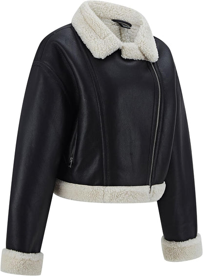 Faux Shearling Moto Jacket
