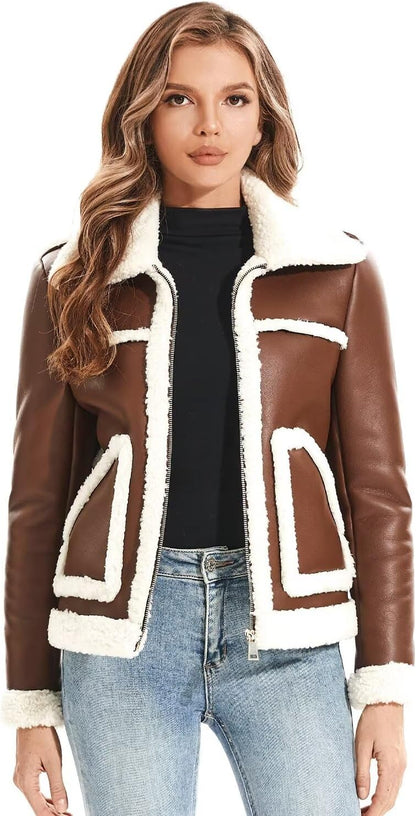 Faux Shearling Moto Jacket