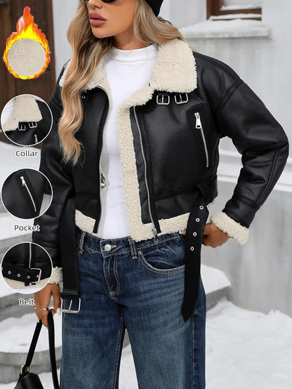 Faux Fur Aviator Jacket