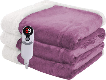 Ultra-Cozy Full-Size Electric Heated Blanket 72 x 84 in — Soft Flannel, Auto-Off (1–10 hrs), 6 Heat Settings, Machine Washable, Dark Grey