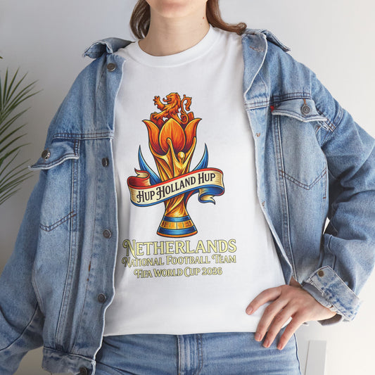 Netherlands Football Tee — "Hup Holland Hup" Tulip Soccer Supporter Shirt