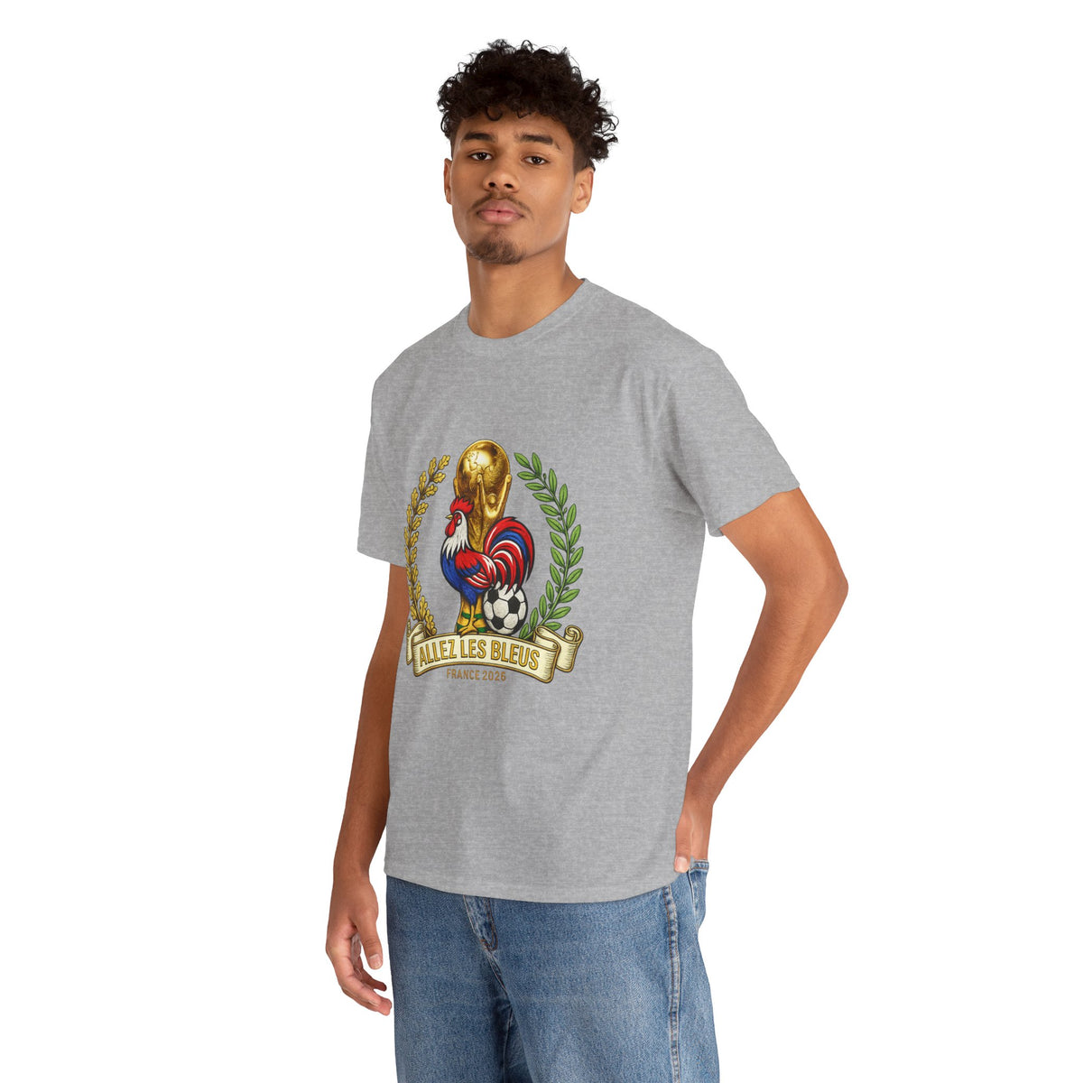 France Soccer Fan T‑Shirt — 'Allez Les Bleus' Rooster & World Cup Crest