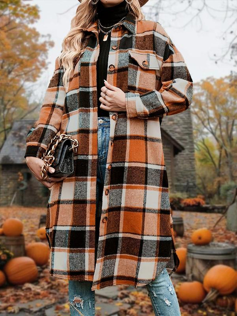 Emily | Stylish Warm Plaid Coat 2