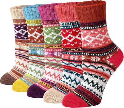 Loritta Women's Wool Socks - Warm Winter Knit Crew Calf-Length Socks for Hiking Boots, Cozy Boot Socks, Perfect Gift & Stocking Stuffer