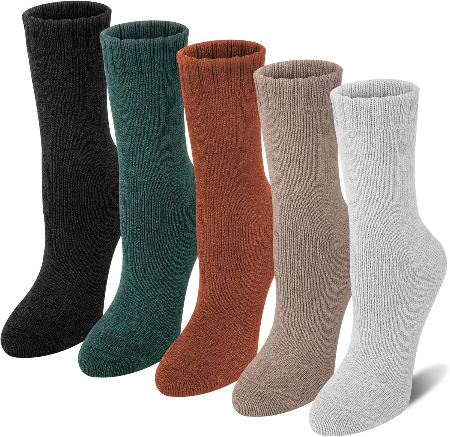 Loritta Women's Wool Socks - Warm Winter Knit Crew Calf-Length Socks for Hiking Boots, Cozy Boot Socks, Perfect Gift & Stocking Stuffer