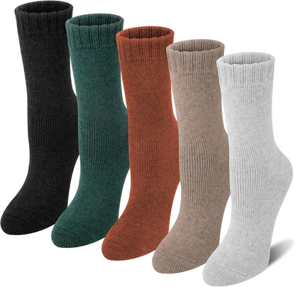 Loritta Women's Wool Socks - Warm Winter Knit Crew Calf-Length Socks for Hiking Boots, Cozy Boot Socks, Perfect Gift & Stocking Stuffer