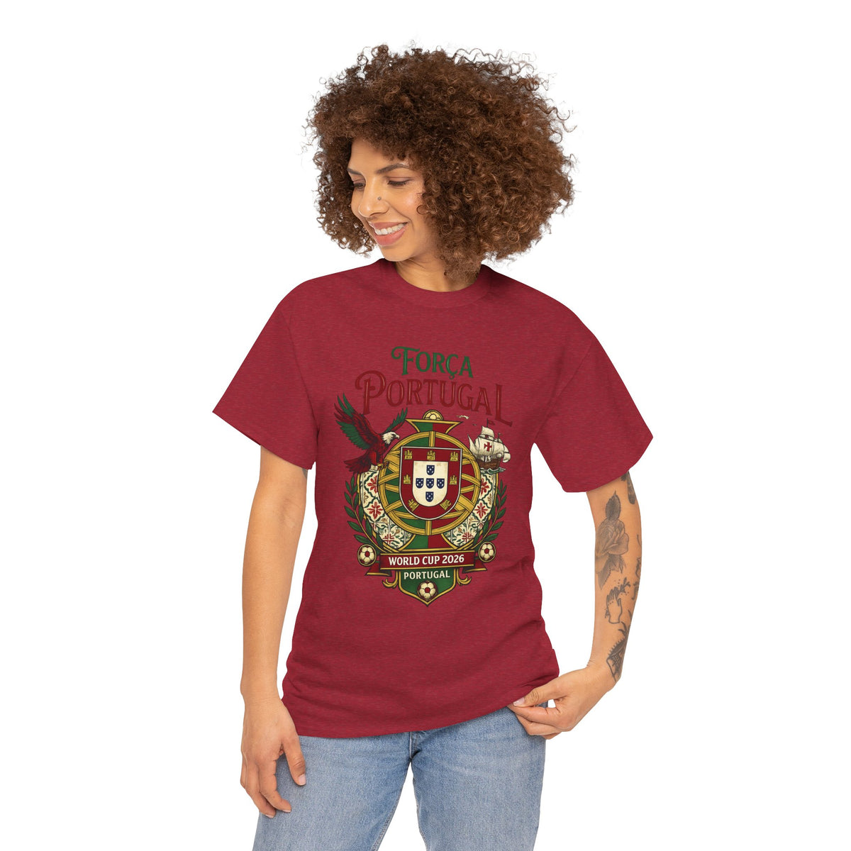 Portugal Força T‑Shirt – World Cup 2026 Crest Tee