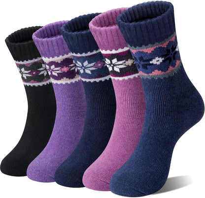 Loritta Women's Wool Socks - Warm Winter Knit Crew Calf-Length Socks for Hiking Boots, Cozy Boot Socks, Perfect Gift & Stocking Stuffer