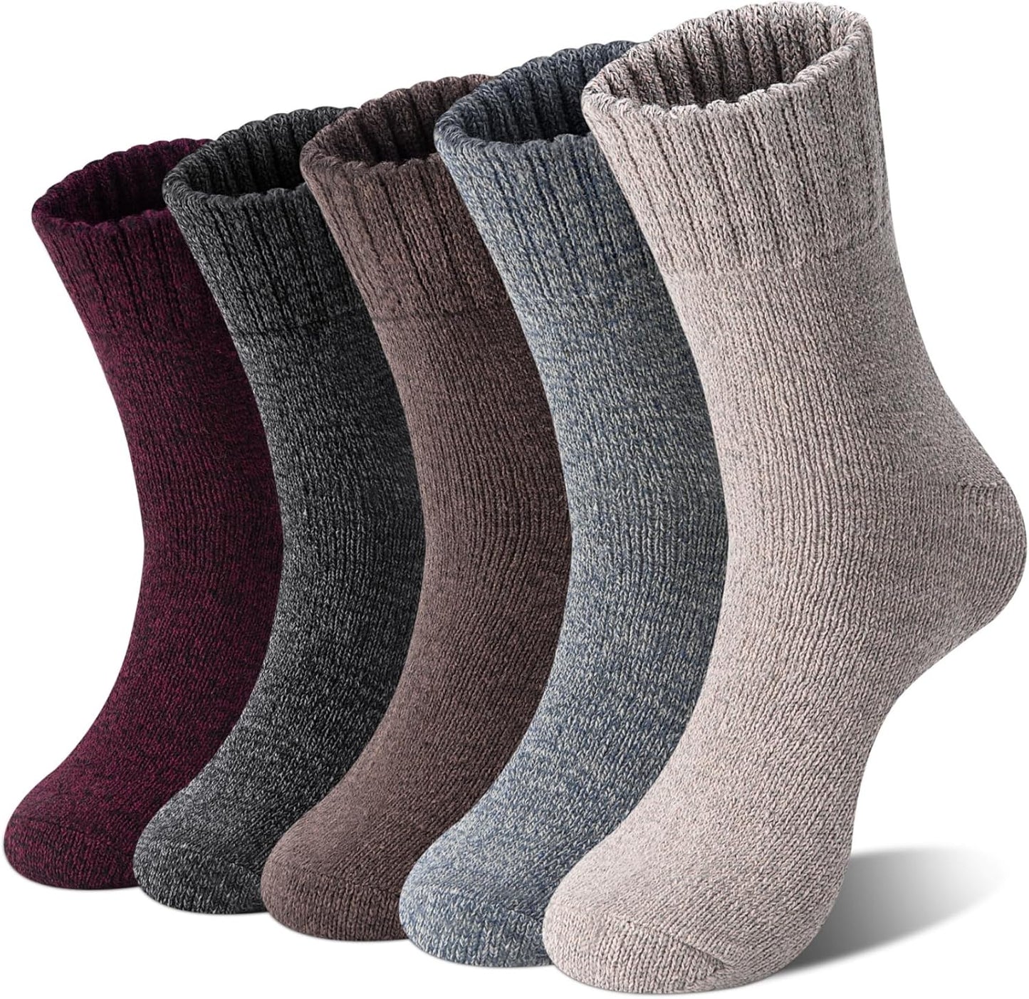 Loritta Women's Wool Socks - Warm Winter Knit Crew Calf-Length Socks for Hiking Boots, Cozy Boot Socks, Perfect Gift & Stocking Stuffer