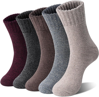 Loritta Women's Wool Socks - Warm Winter Knit Crew Calf-Length Socks for Hiking Boots, Cozy Boot Socks, Perfect Gift & Stocking Stuffer