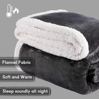 Ultra-Cozy Full-Size Electric Heated Blanket 72 x 84 in — Soft Flannel, Auto-Off (1–10 hrs), 6 Heat Settings, Machine Washable, Dark Grey