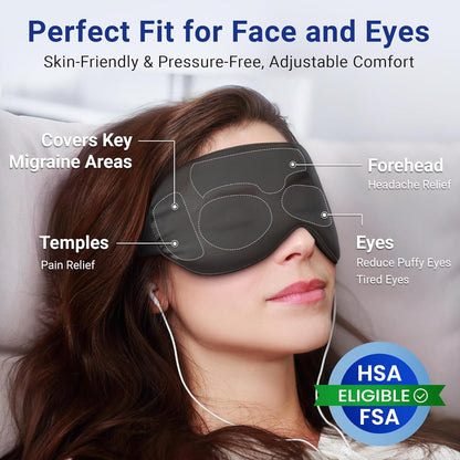 Cooling Eye Mask for Dark Circles & Puffiness – FSA/HSA Eligible, Cold Gel Ice Pack for Puffy Eyes, Migraines & Headaches, After-Surgery Recovery – Travel, Office & Sleep Essentials (Black)