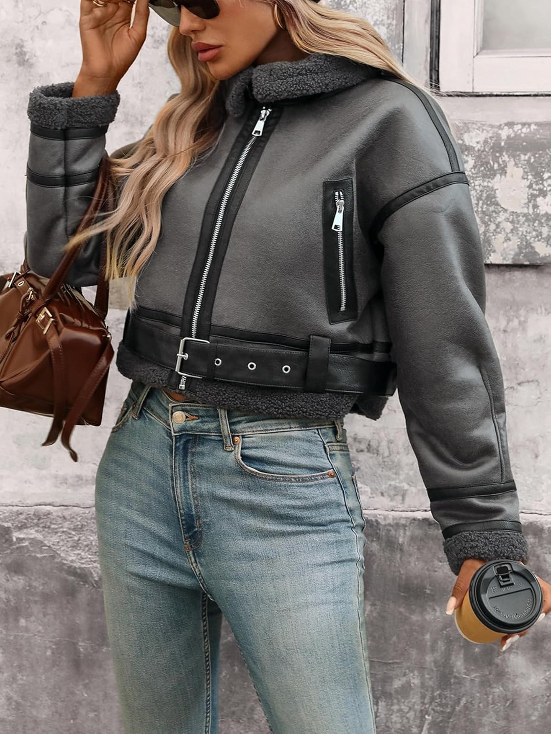 Faux Fur Aviator Jacket