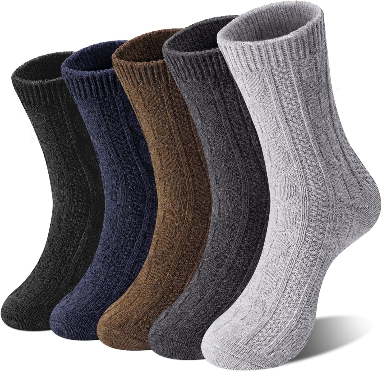 Loritta Women's Wool Socks - Warm Winter Knit Crew Calf-Length Socks for Hiking Boots, Cozy Boot Socks, Perfect Gift & Stocking Stuffer