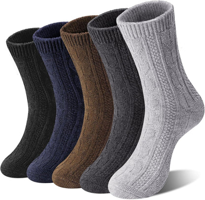 Loritta Women's Wool Socks - Warm Winter Knit Crew Calf-Length Socks for Hiking Boots, Cozy Boot Socks, Perfect Gift & Stocking Stuffer