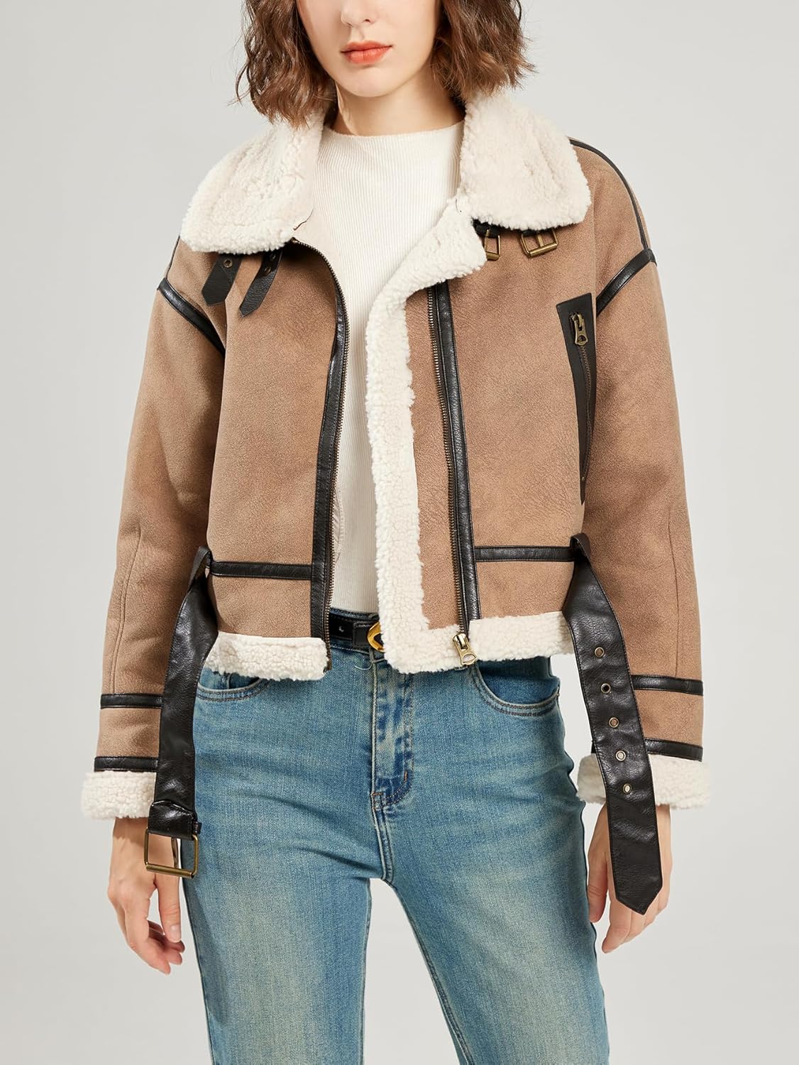 Faux Fur Aviator Jacket