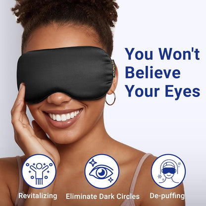 Cooling Eye Mask for Dark Circles & Puffiness – FSA/HSA Eligible, Cold Gel Ice Pack for Puffy Eyes, Migraines & Headaches, After-Surgery Recovery – Travel, Office & Sleep Essentials (Black)