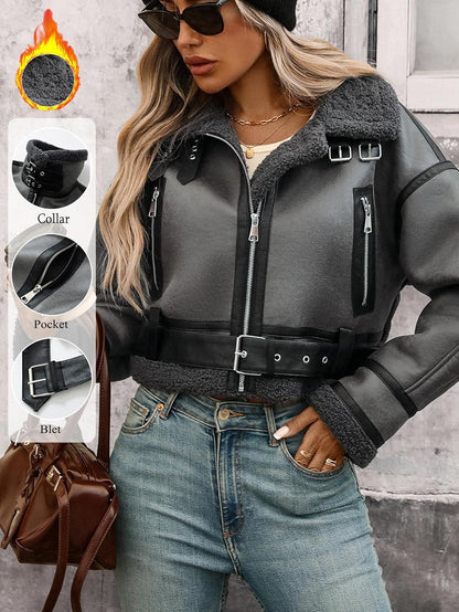 Faux Fur Aviator Jacket