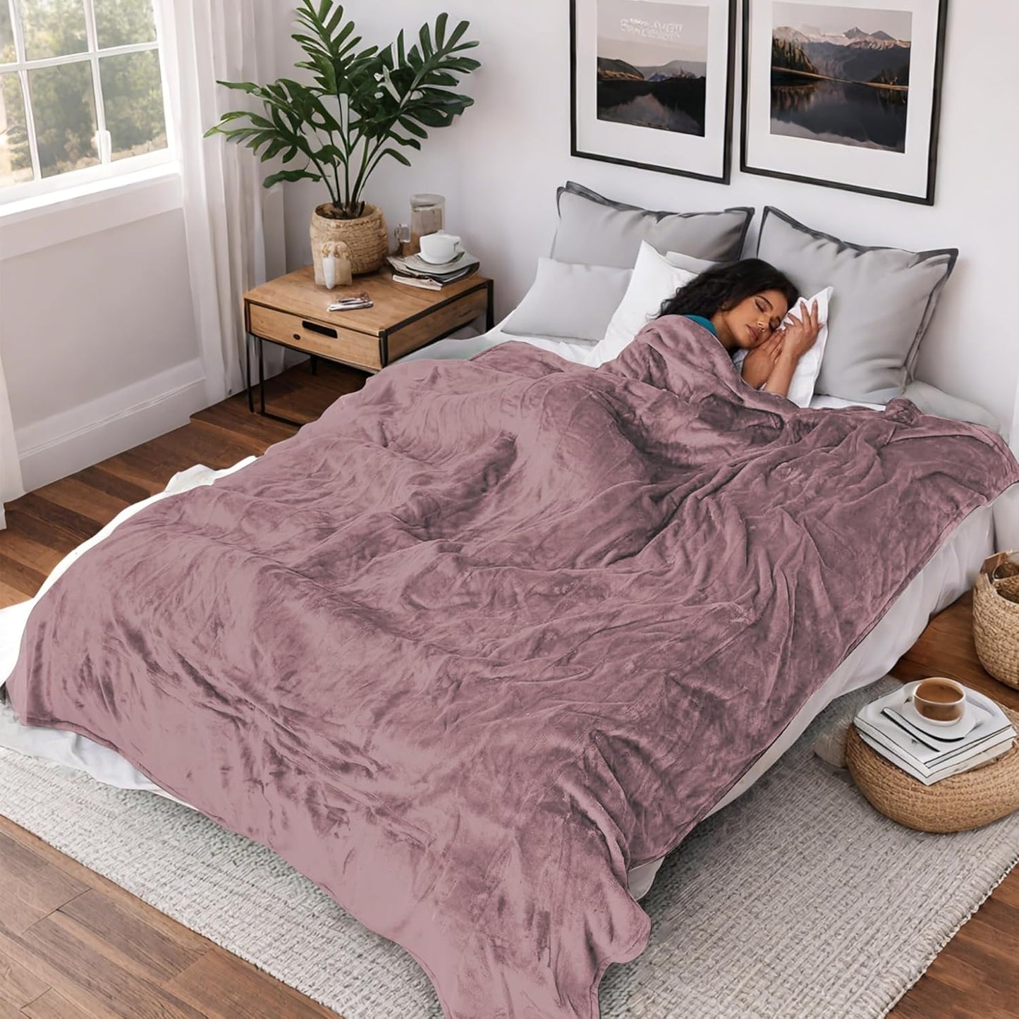 Ultra-Cozy Full-Size Electric Heated Blanket 72 x 84 in — Soft Flannel, Auto-Off (1–10 hrs), 6 Heat Settings, Machine Washable, Dark Grey
