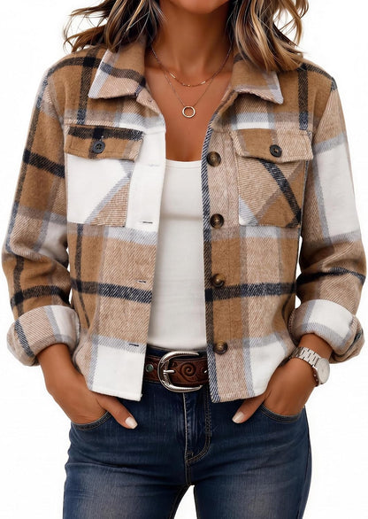 Effortless Chic Cropped Flannel Shacket
