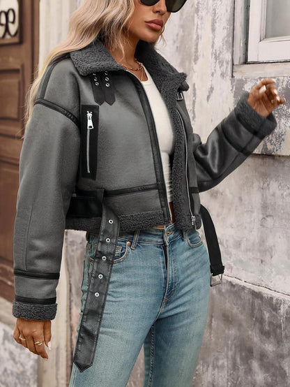 Faux Fur Aviator Jacket