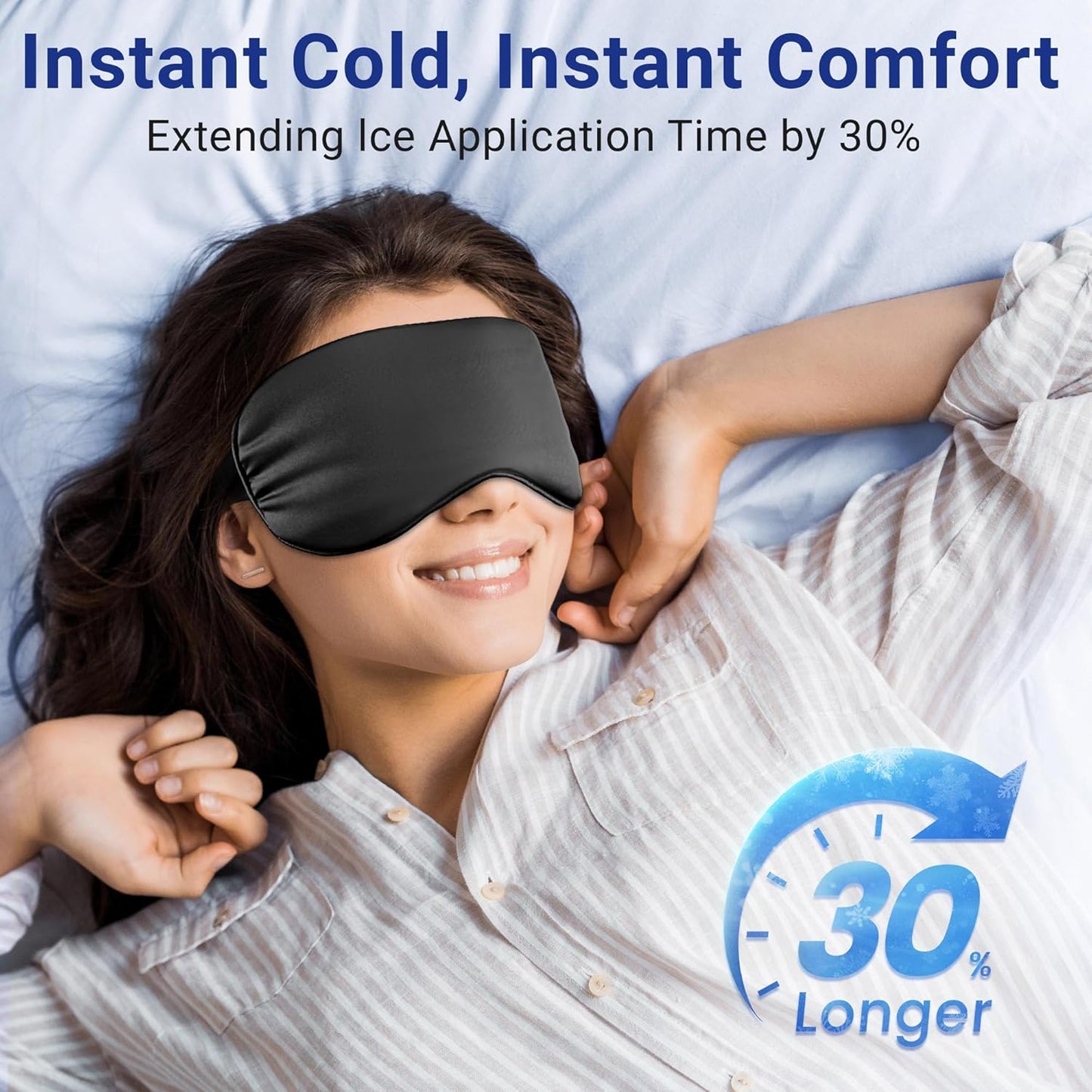 Cooling Eye Mask for Dark Circles & Puffiness – FSA/HSA Eligible, Cold Gel Ice Pack for Puffy Eyes, Migraines & Headaches, After-Surgery Recovery – Travel, Office & Sleep Essentials (Black)