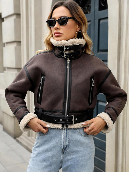 Faux Fur Aviator Jacket