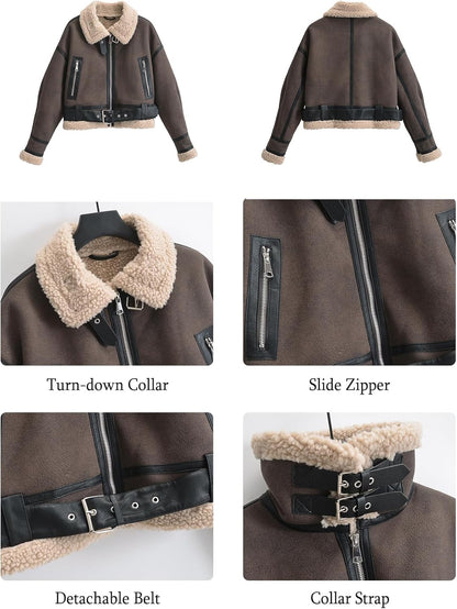 Faux Fur Aviator Jacket