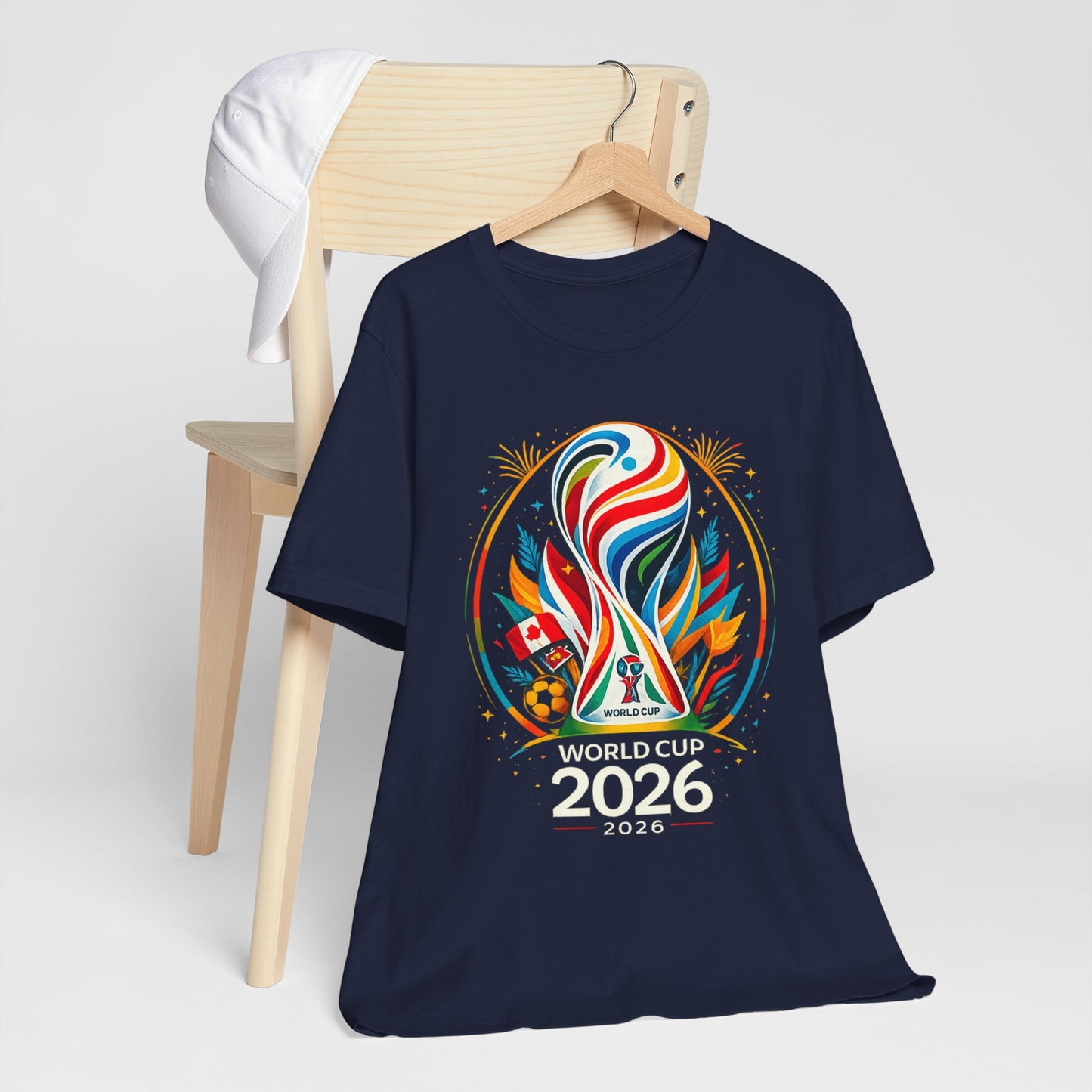 World Cup 2026 Soccer T-Shirt – Colorful Trophy Logo Tee