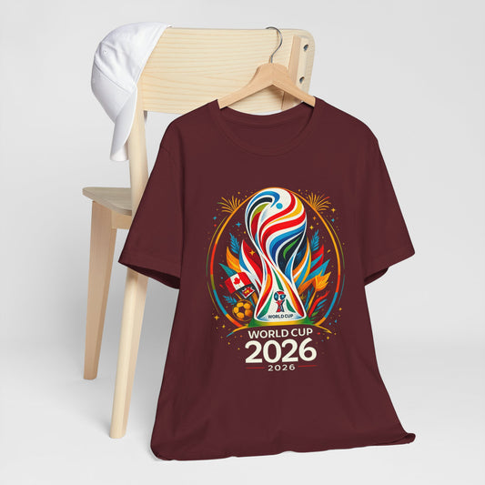 World Cup 2026 Soccer T-Shirt – Colorful Trophy Logo Tee