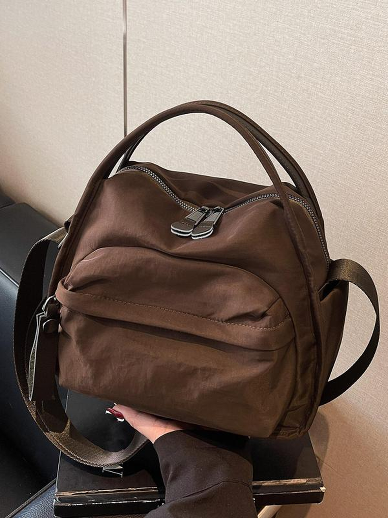 Women'S Elegant Solid Color Shoulder Bag, Fashionable Zipper Crossbody Bag for Daily Use, 2025 Fall & Winter Versatile High-Quality Daily Commuting Bag, Casual Shoulder Bag