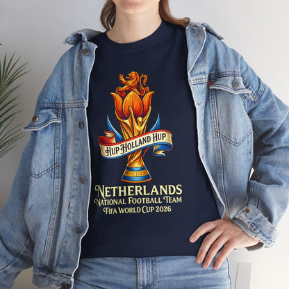 Netherlands Football Tee — "Hup Holland Hup" Tulip Soccer Supporter Shirt