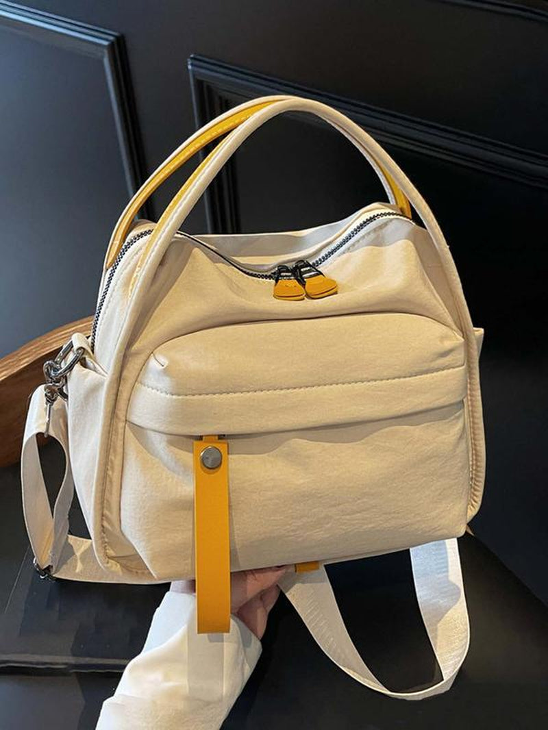 Women'S Elegant Solid Color Shoulder Bag, Fashionable Zipper Crossbody Bag for Daily Use, 2025 Fall & Winter Versatile High-Quality Daily Commuting Bag, Casual Shoulder Bag
