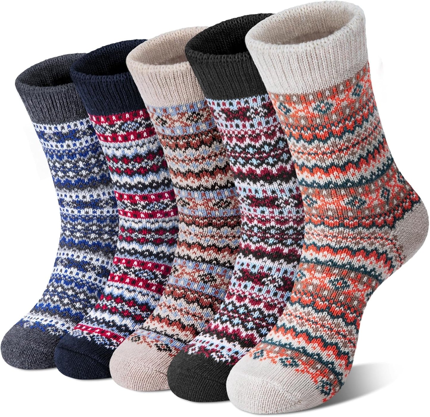 Loritta Women's Wool Socks - Warm Winter Knit Crew Calf-Length Socks for Hiking Boots, Cozy Boot Socks, Perfect Gift & Stocking Stuffer