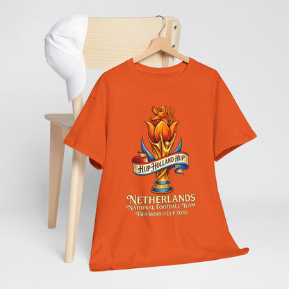 Netherlands Football Tee — "Hup Holland Hup" Tulip Soccer Supporter Shirt