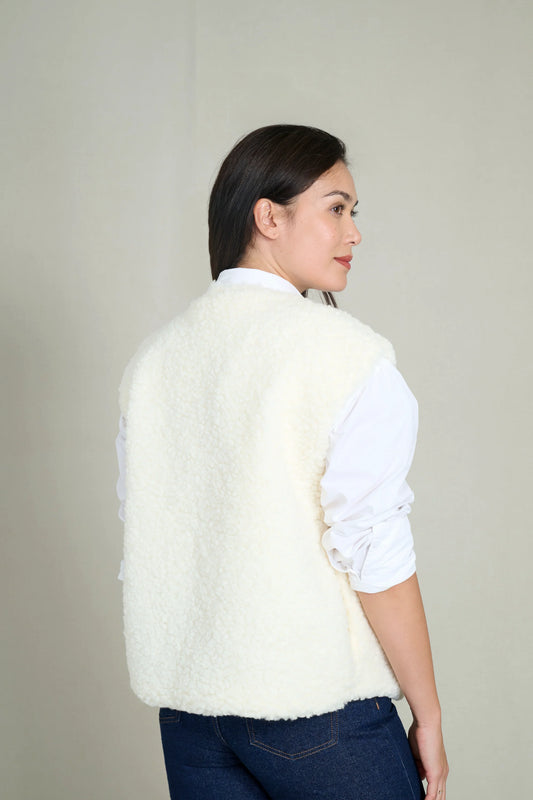 ADELE ECRU MOUMOUTE SLEEVELESS VEST 2