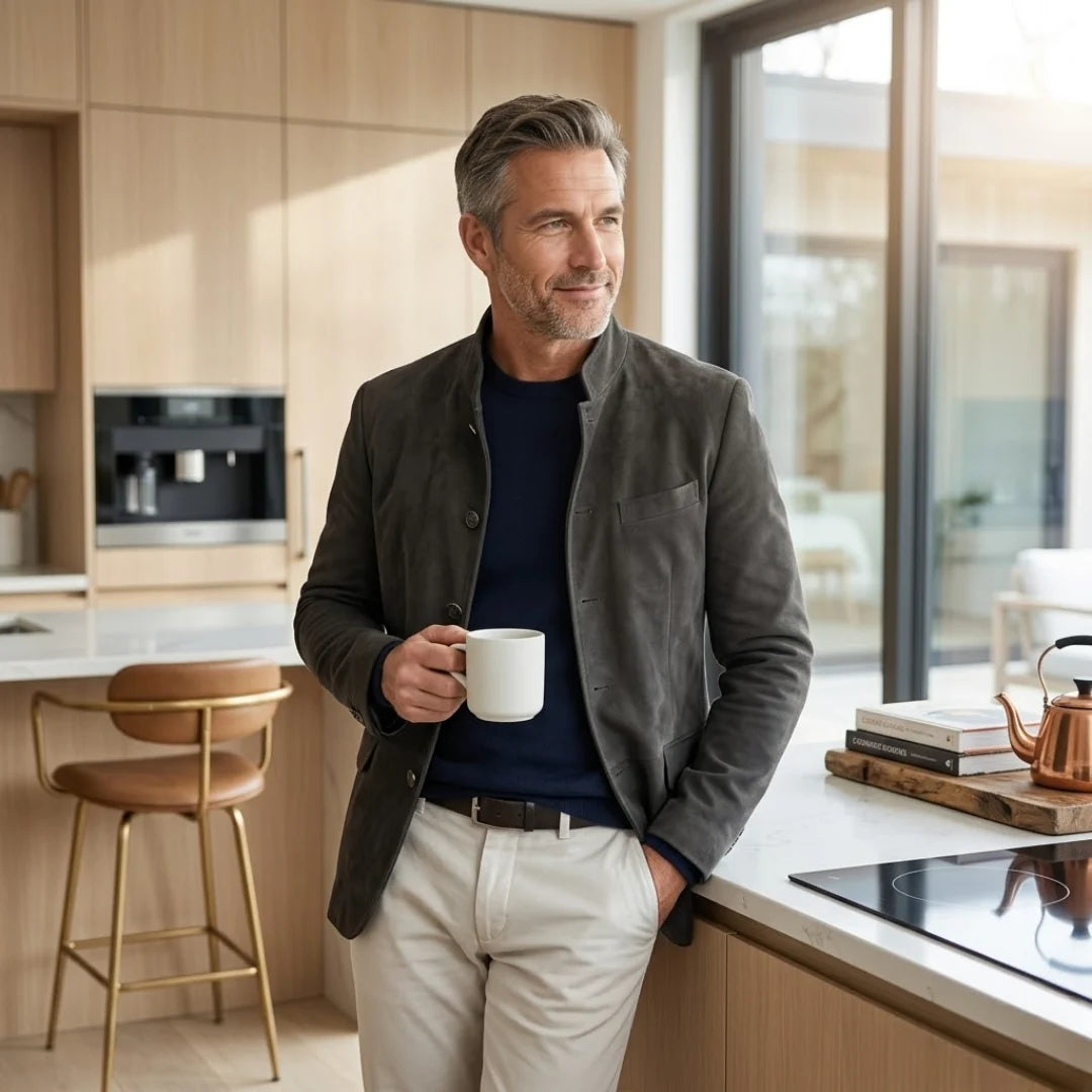 Aero Men's Cardigan | Tailored Fit, Textured Fabric, Deep Pockets 2