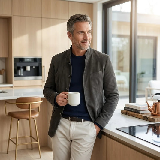 Aero Men's Cardigan | Tailored Fit, Textured Fabric, Deep Pockets 2