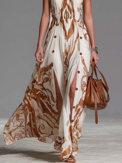 Alejandra | Halter Neck Print Maxi Dress 5