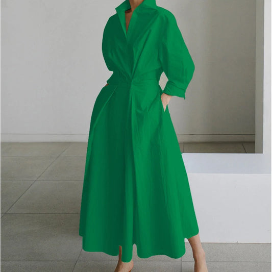 Alora | Elegant Front Wrap Collared Maxi Dress 3
