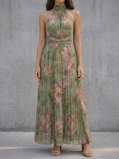 Angels | Women's Summer Dress with Halter Neckline & Floral Print | Comfortable Midi Dress for Warm Days 0